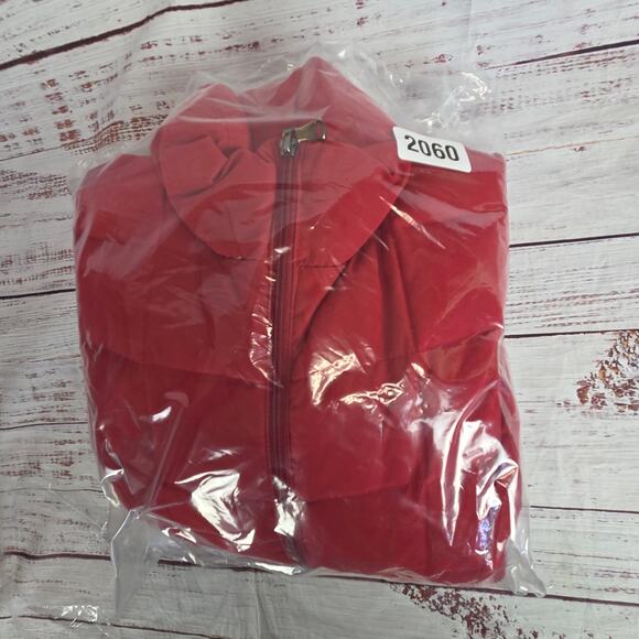 Womens Red Down Feather Puffer Coat M Cozy Warm Ski Snow Jacket Cabin Gorpcore - Picture 13 of 13